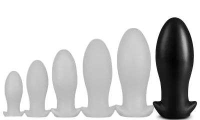 Plug en silicone SAURUS EGG XXXL 19 x 9.3cm Noir