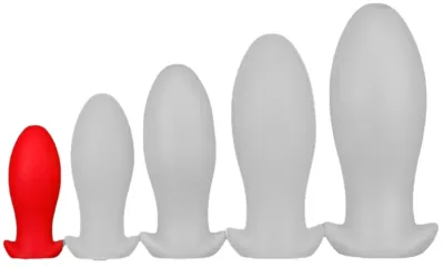 Plug en silicone SAURUS EGG S 10 x 4.5cm Rouge