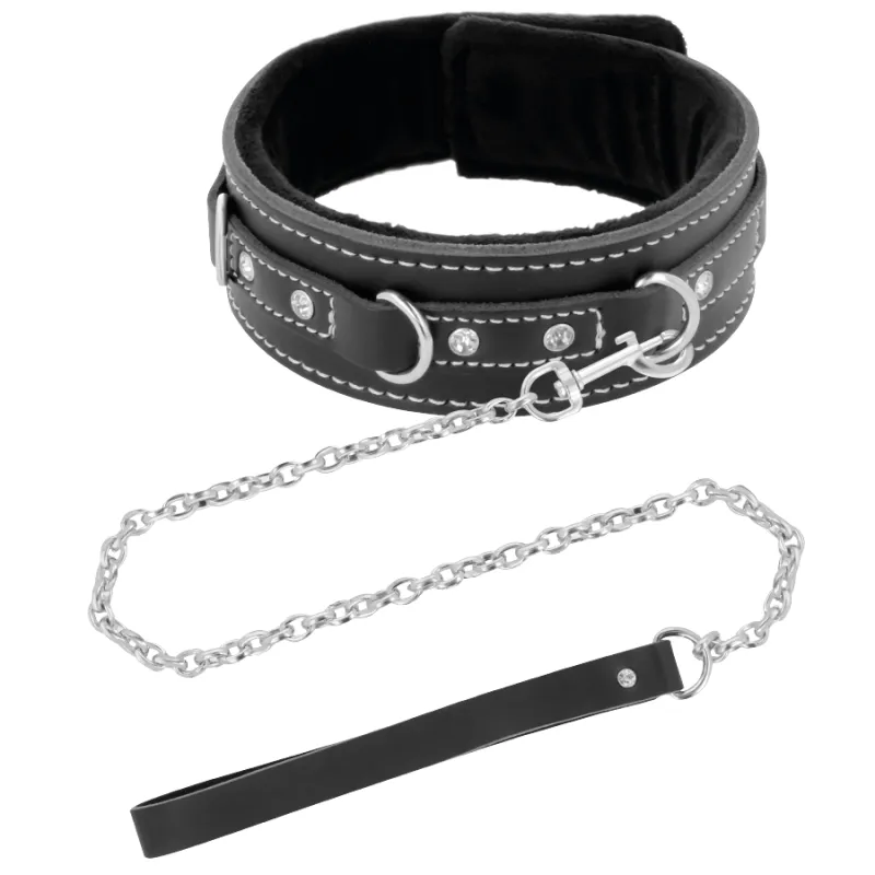 Collier de posture en cuir avec laisse - Darkness