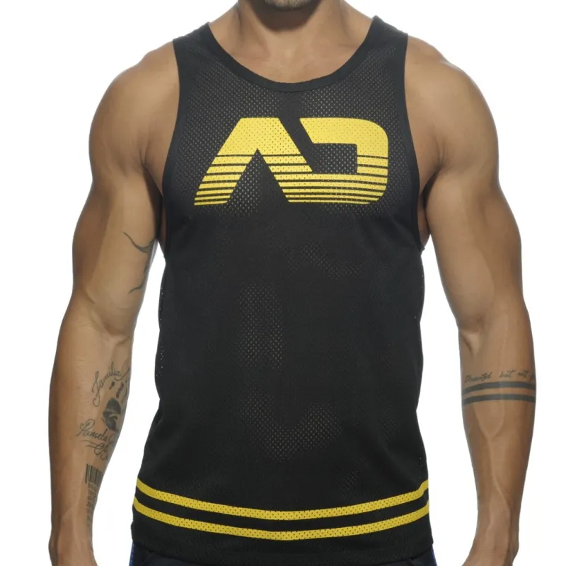 Addicted Débardeur FETISH AD MESH Noir-Jaune