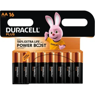 Piles Alcalines AA LR6 Plus Power Boost Blister x16 - Duracell