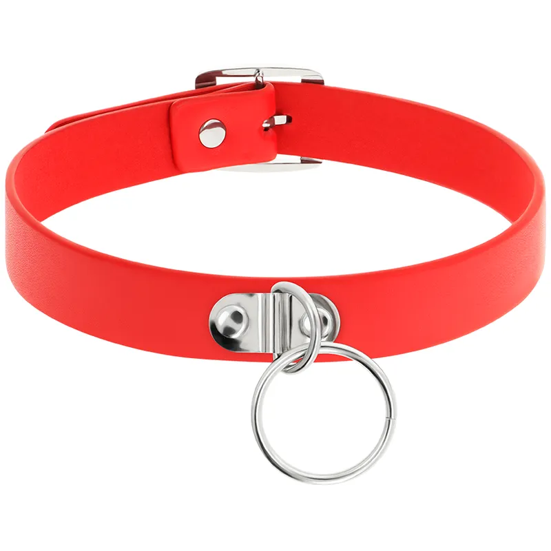 Collier Fétiche Cuir Végétalien Rouge - Coquette Chic Désir