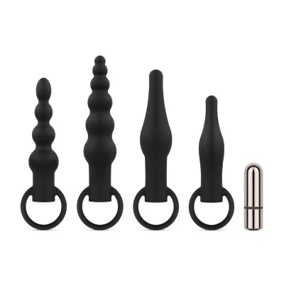 Bouchons anaux avec vibromasseur à balle - Noir