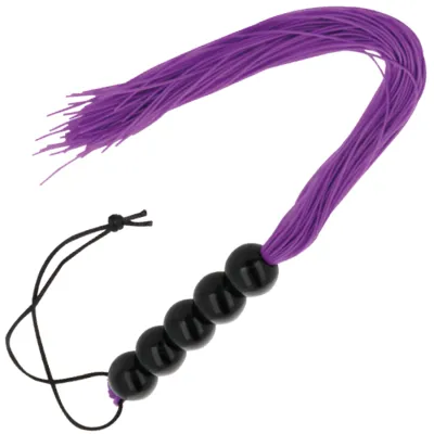 Martinet BDSM avec poignée violet 45cm - Darkness