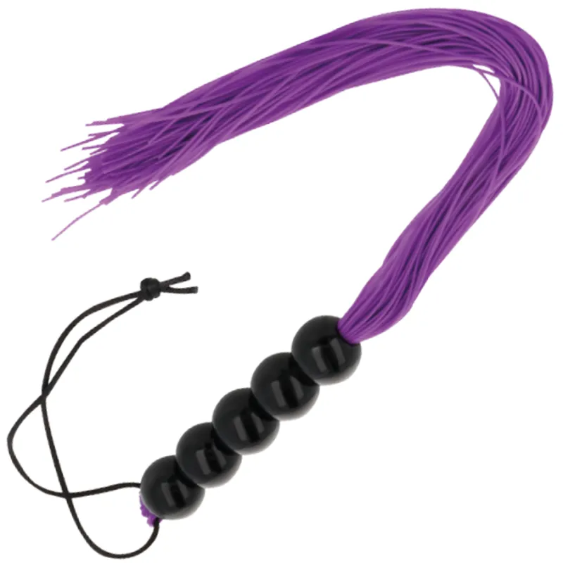 Martinet BDSM avec poignée violet 45cm - Darkness
