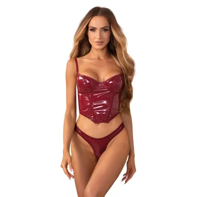 Obsessive Redya Corset &amp; String Rouge S/M
