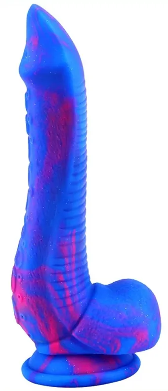 Gode en silicone INKIPUS 18 x 5.5cm Bleu-Rose