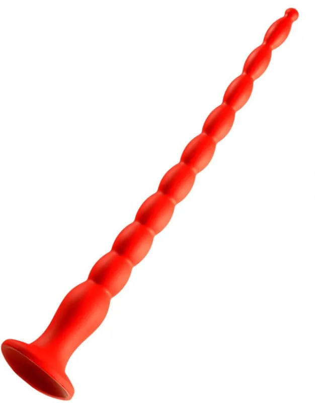 Gode long STRETCH WORM N°2 - 40 x 4cm Rouge