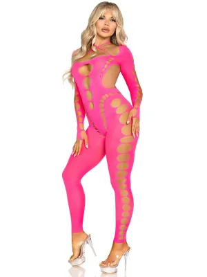 Leg Avenue - Bodystocking Sans Couture - Rose