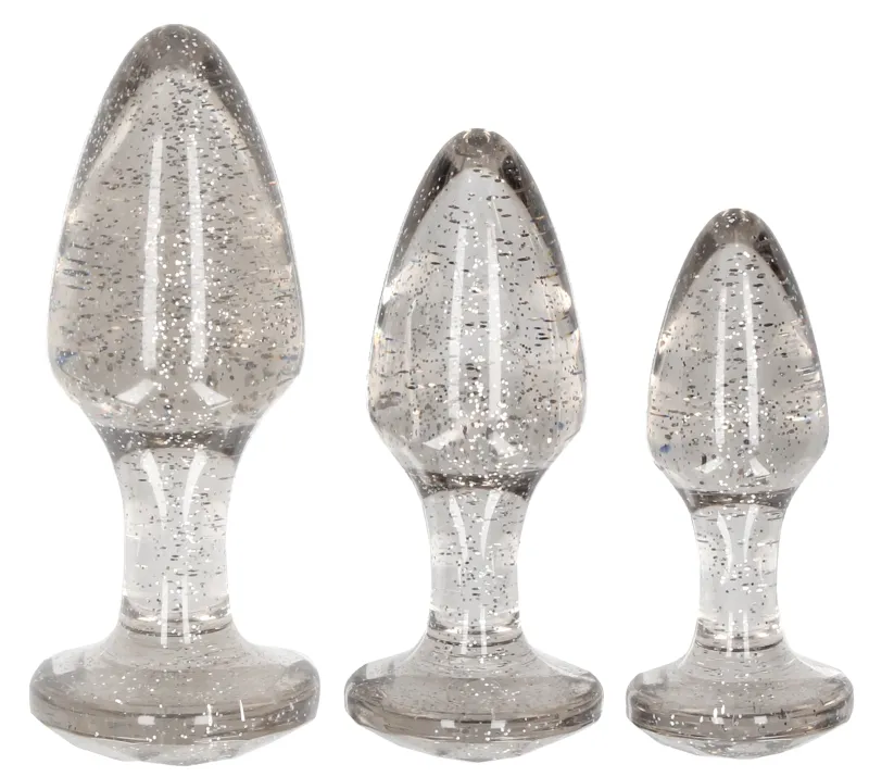 Lot de 3 plugs GLITTER Argentés