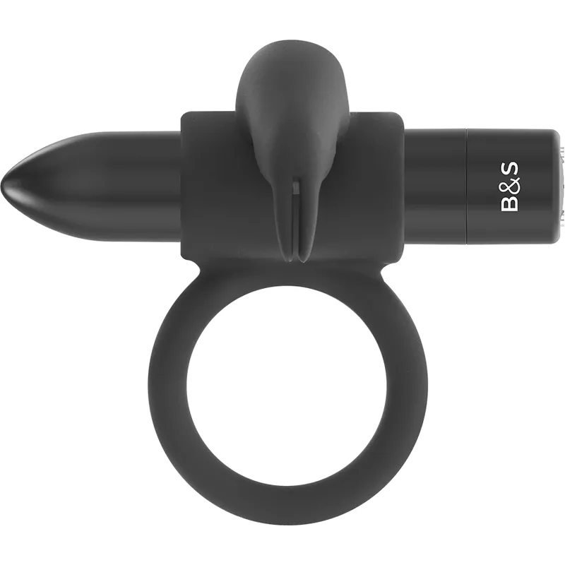 Anneau Pénien Vibrant Burton Ring 10 Modes Noir - Black&Silver