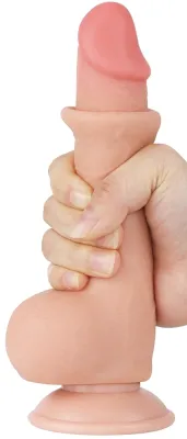 Gode Réaliste avec Bourses SLIDING SKIN 13 x 3.8cm
