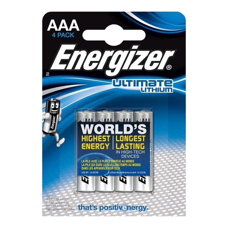 Piles lithium AAA L92 1,5V pack de 4 - Energizer