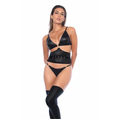 Mapalé Enemble Lingerie Wet Look Noir S/M