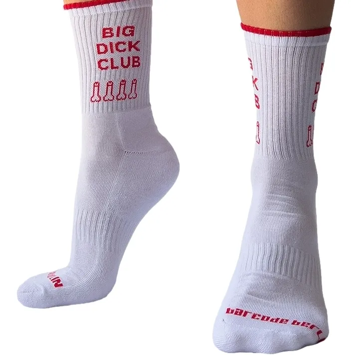 Barcode Berlin Chaussettes blanches BIG DICK CLUB Liseré rouge