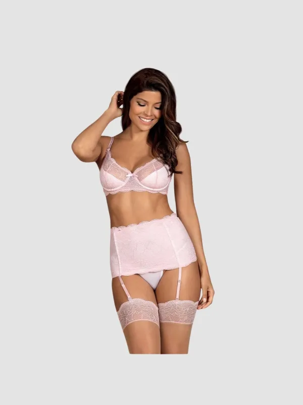 Ensemble 3 Pièces Girlly Rose & Blanc