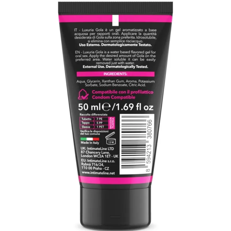 Gel Stimulant Oral Luxuria Saveur Cerise 50ml - Intimateline