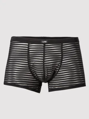 Boxer transparent rayures noir