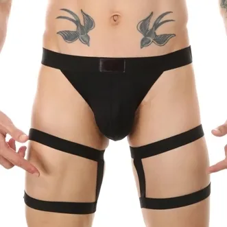 MenSexyWear String avec bandes élastiques CLELIO Noir
