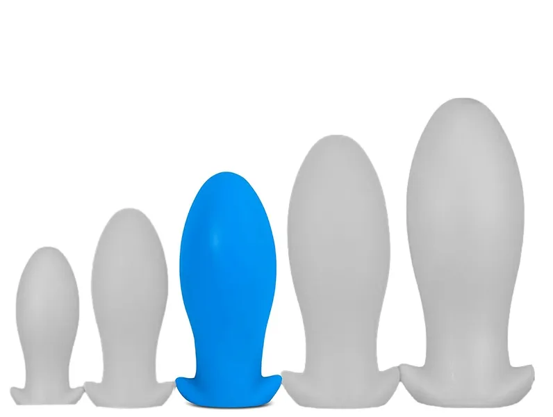 Plug en silicone SAURUS EGG L 14 x 6.3cm Bleu