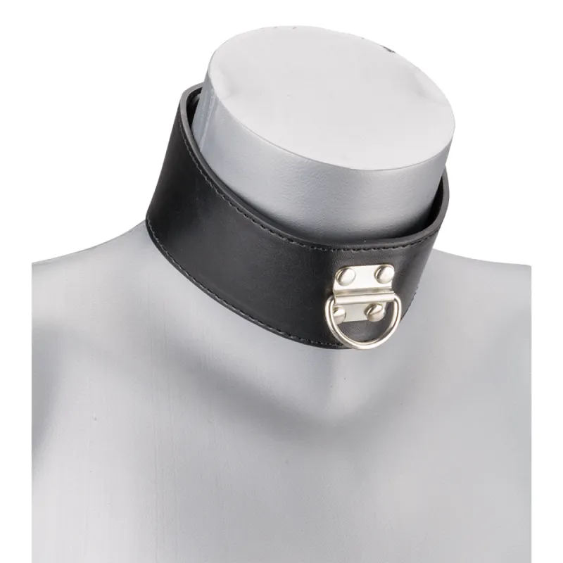 Collier cuir BDSM et laisse chaine avec cadenas