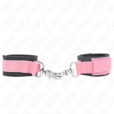 Bracelets BDSM Néoprène Rose Réglables 22-34cm - KINK