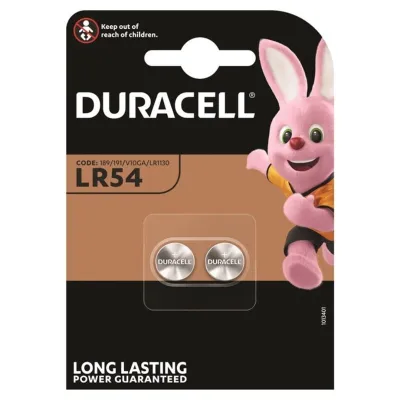 Pile bouton alcaline LR54 LR1130 AG10 1,5V lot de 2 - Duracell