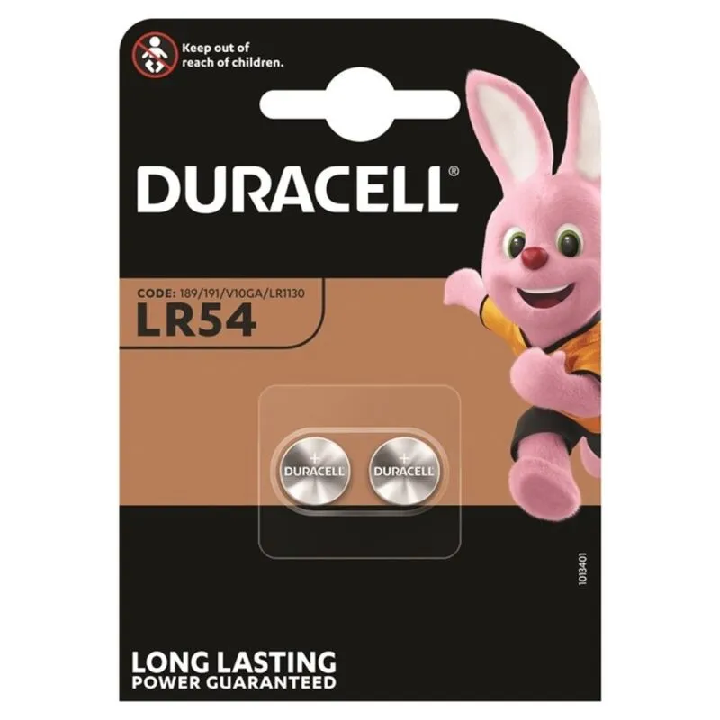 Pile bouton alcaline LR54 LR1130 AG10 1,5V lot de 2 - Duracell