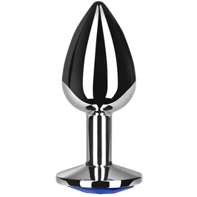 Plug anal métal bijou bleu taille S - Secret Play