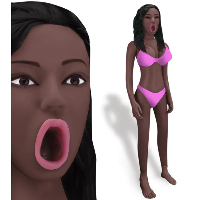 Poupée gonflable black bouche ouverte Dania