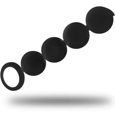 Chapelet Anal Lennon 4 Sphères Silicone 15cm - Black & Silver