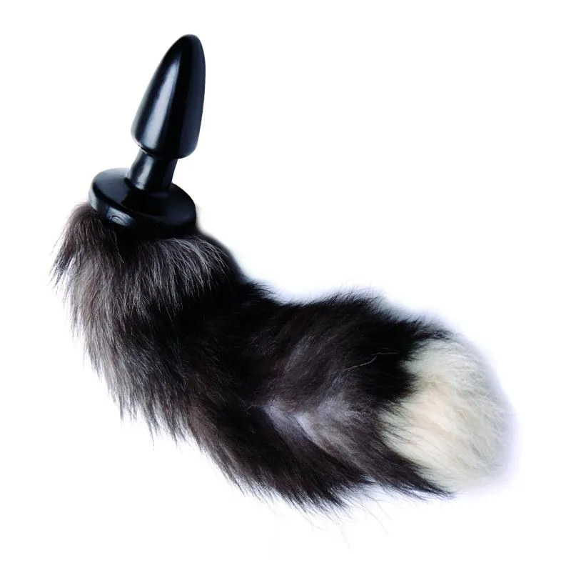 TAILZ - Plug Anal Queue de Renard - Noir/Blanc
