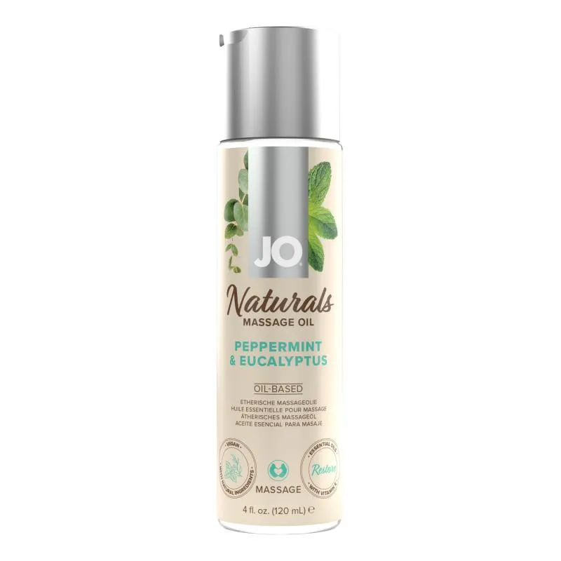 JO - Naturals Huile de massage à la menthe poivrée et à l'eucalyptus