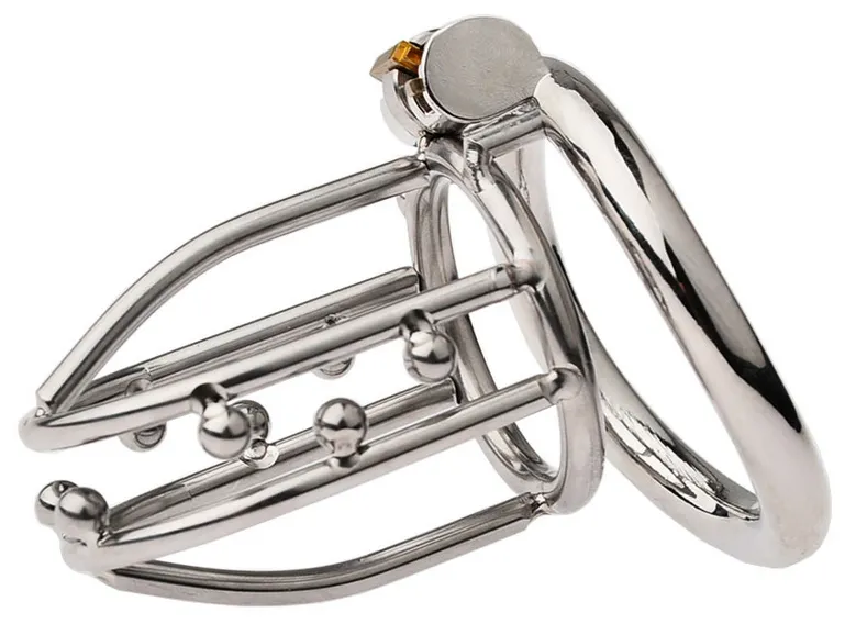 Cage de chasteté en métal RIGHT PEARLY 7 x 3.5cm