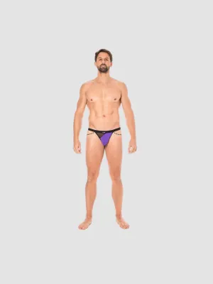 String Bi-Matière LM2004 Noir & Violet