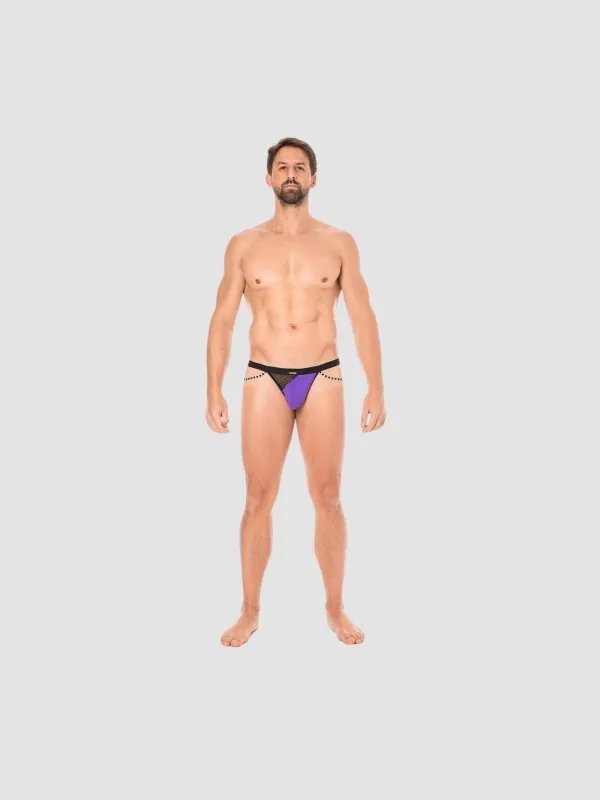 String Bi-Matière LM2004 Noir & Violet