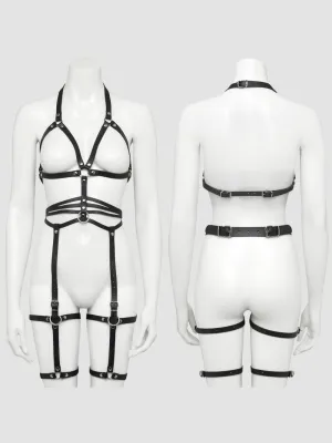 Harnais cuir noir Deluxe DOMINIX