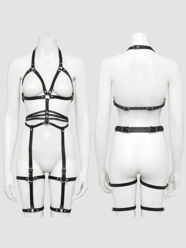 Harnais cuir noir Deluxe DOMINIX