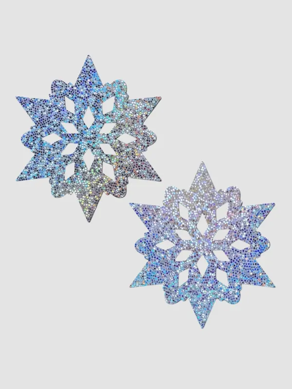 Caches-Tétons Flocon de Neige Argent