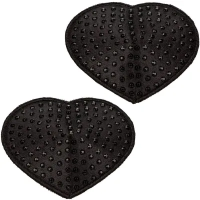 Cache-Tétons Radiance Cœur Pierres Scintillantes Noir - Calexotics