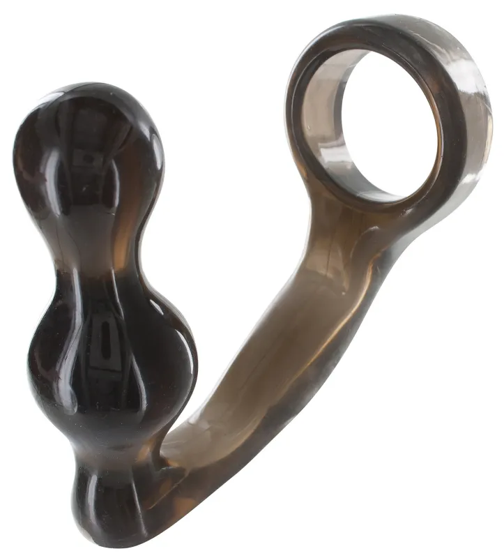 Plug + Cockring POWER DUO 9 x 4 cm - Anneau 40mm Gris