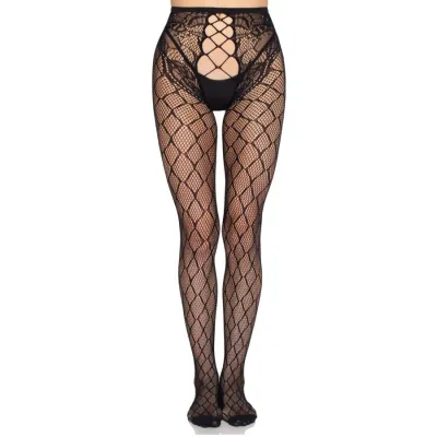 Collants Résille Ouverts 1966 Noir Taille Unique - Leg Avenue