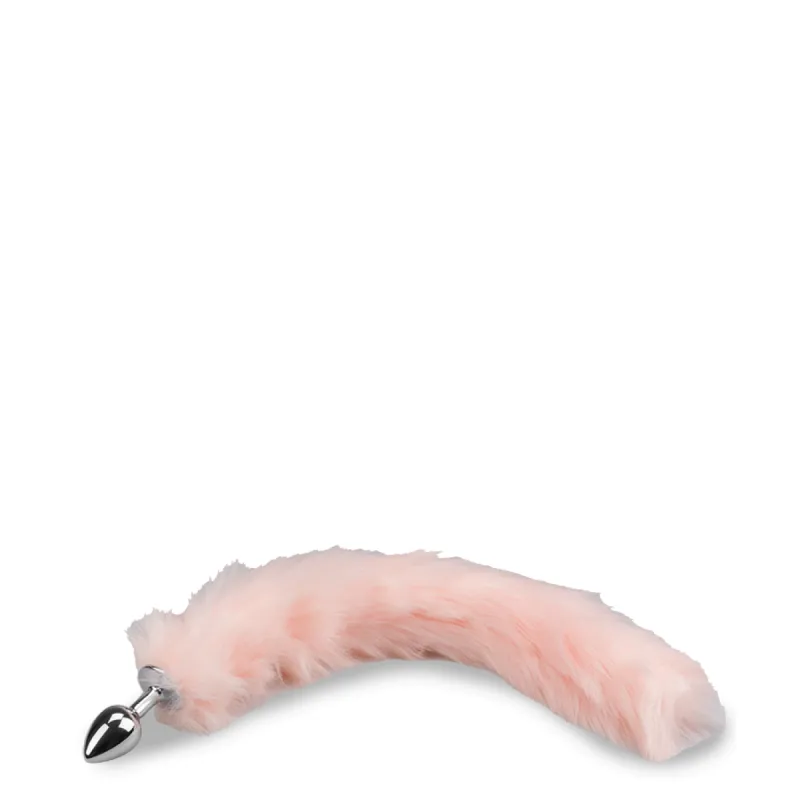 Plug queue de renard fourrure vegan rose