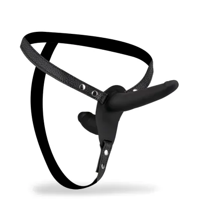 Gode ceinture double en silicone et similicuir Dool
