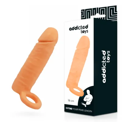 Gaine pénis réaliste 14 cm beige - Addicted Toys