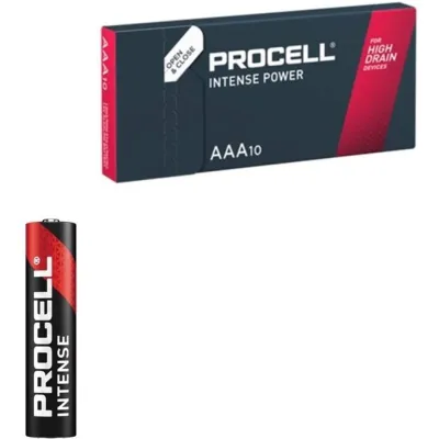Piles alcalines AAA LR03 1,5V boîte de 10 - Procell Intense Power