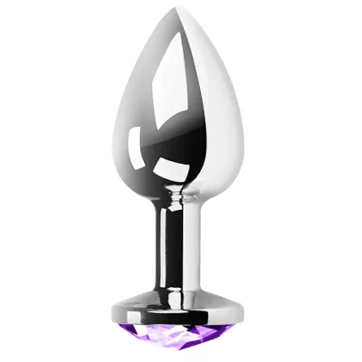 Plug anal métal bijou lila taille M - Secret Play