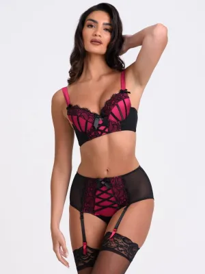 Ensemble 2 pièces ouvert Boudoir Belle fuchsia