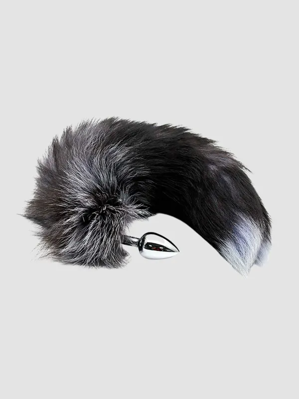 Plug Anal Queue de Renard S Black & White Fox Tail