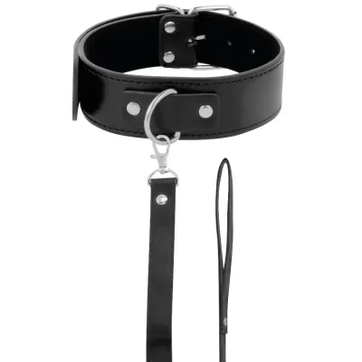 Collier de Posture avec Laisse Chaîne en Cuir - Darkness